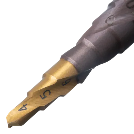 Сверло ступенчатое DENZEL 4-5-6-7-8-9-10-11-12 мм, Р6М5К5, 6-гр. хвостовик