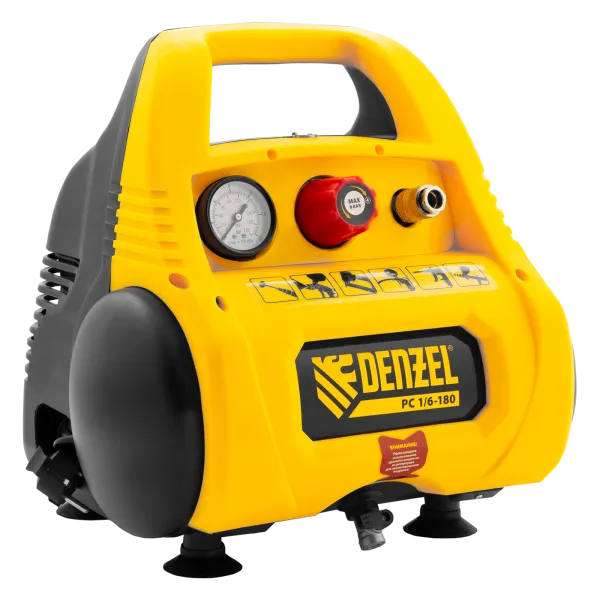 Компрессор воздушный DENZEL РС 1/6-180, 1.1 кВт, 180 л/мин, 6 л