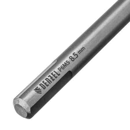 Сверло спиральное по металлу DENZEL 8,5 х 165 мм, Р6М5, Golden Tip, удлиненное
