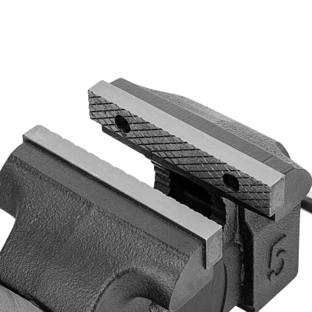 Тиски слесарные DENZEL BVH-125, 125 мм, поворотные, стальная направляющая, с наковальней