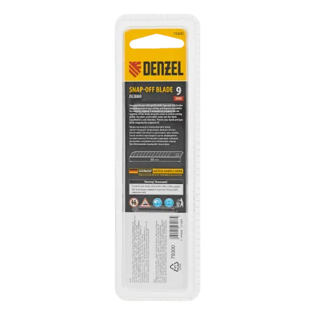 Лезвия DENZEL 9 мм, сталь SK5 - 0,4 мм, 10 штук