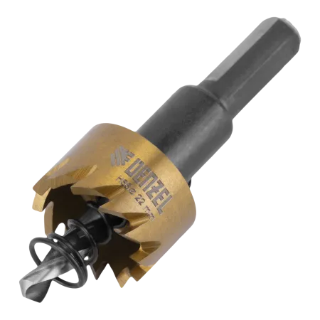 Коронка по металлу DENZEL 724103, 22 мм, HSS, нитридтитановое покрытие