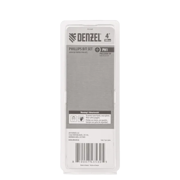 Набор бит DENZEL PH1x100 мм, 5 шт.