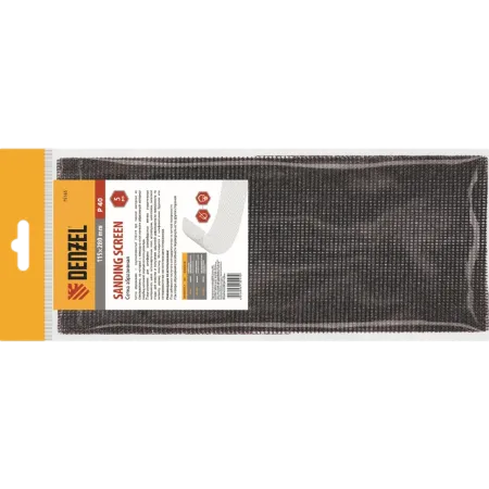 Сетка абразивная DENZEL 75165, P40, 115 x 280 мм, 5 шт.