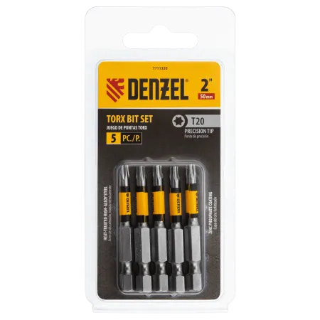 Набор бит DENZEL T20x50, 5 шт.