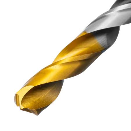 Сверло спиральное по металлу DENZEL 10 x 133 мм, Р6М5, Golden Tip, многогранная заточка