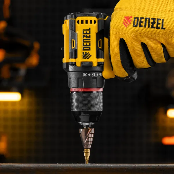 Сверло ступенчатое DENZEL 4-6-8-10-12-14-16-18-20 мм, Р6М5К5, 6-гр. хвостовик