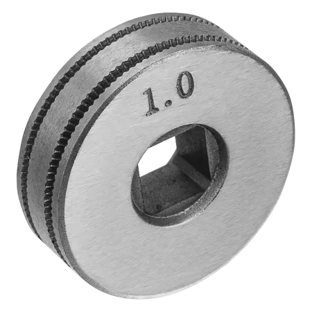 Подающий ролик DENZEL U профиль зубчатый под флюсовую проволоку 0,8-1мм посадка квадрат, 2 шт