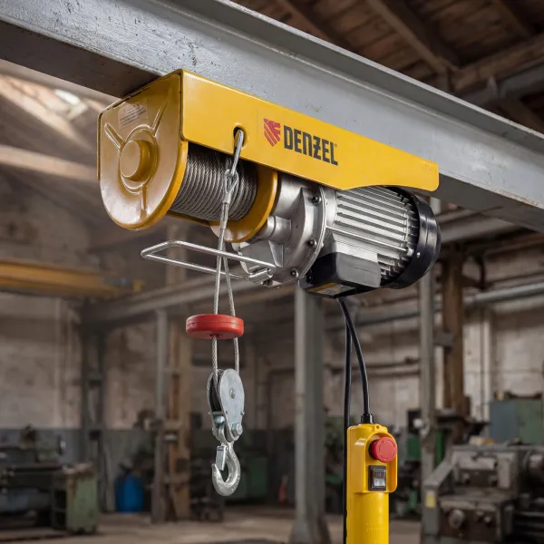 Тельфер электрический DENZEL TF-1000, 1 т, 1600 Вт, высота 12 м, 8 м/мин