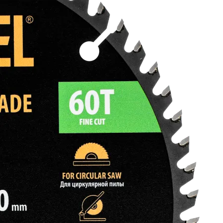 Пильный диск по дереву DENZEL ф185 х 20 мм, 60 зубьев