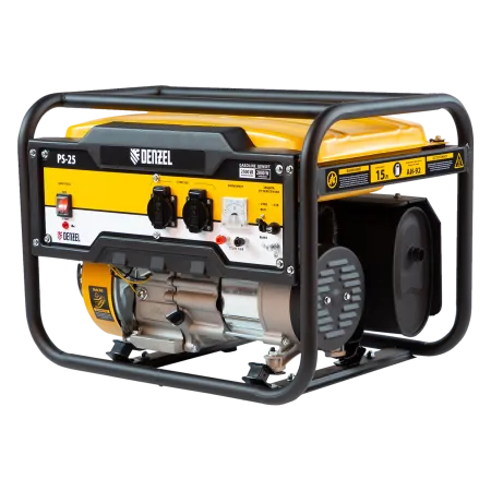 Генератор бензиновый DENZEL PS 25, 2.5 кВт, 230 В, 15 л, ручной старт