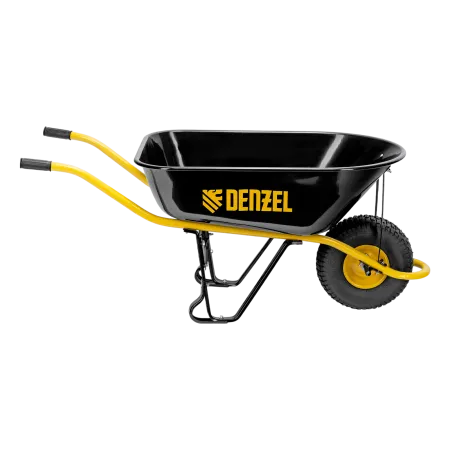 Тачка строительная DENZEL, усиленная, объем 130 л, 230 кг, колесо 15х6.00-6