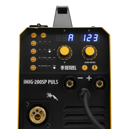 Аппарат инвертор. полуавтомат. cварки DENZEL IMIG-200SP Pulse, 200 А, ПВ 60%, катушка 5 кг