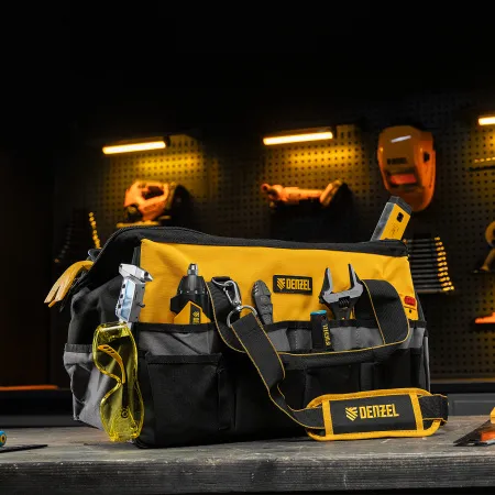 Сумка для инструмента DENZEL 500х245х300 мм, 20 карман.,съемный органайз. 10 карман.,наплеч. рем.