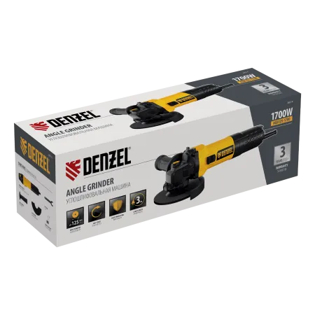 Машина шлифовальная угловая DENZEL AGB125-1700, 1700 Вт, 125 мм, 3000-11000 об/мин