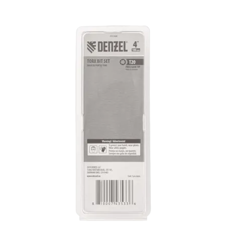 Набор бит DENZEL T20x100 мм, 5 шт.