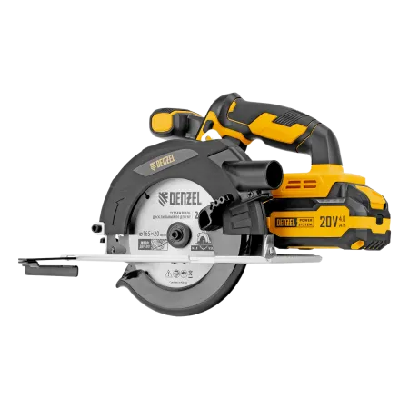 Пила циркулярная аккумуляторная DENZEL CCSH-20-165, 165 мм, Li-Ion, 20 В