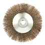 Щетка для УШМ DENZEL 746163, 125 мм, «тарелка», витая нержавеющая проволока 0.3 мм, М14