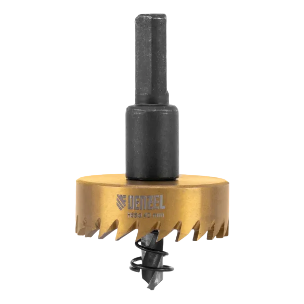Коронка по металлу DENZEL 724112, 40 мм, HSS, нитридтитановое покрытие