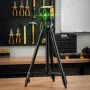 Лазерный уровень DENZEL DQB-T, 30 м, зеленый луч, батарейки, штатив