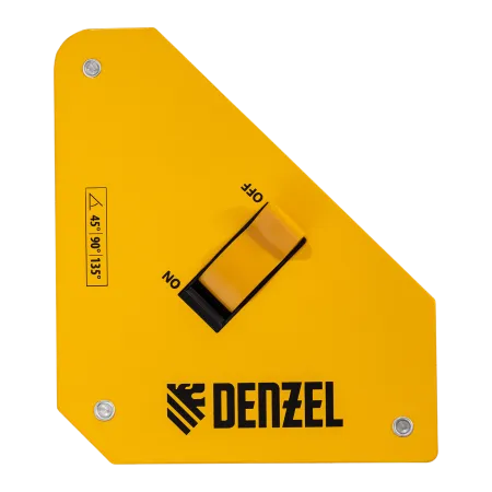 Фиксатор магнитный DENZEL отключаемый для сварочных работ усилие 55 LB, 45х90 град.