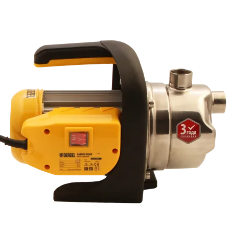 Насос садовый поверхностный DENZEL GP1200Х, 1200 Вт, 3700 л/ч, высота подъема 46 м