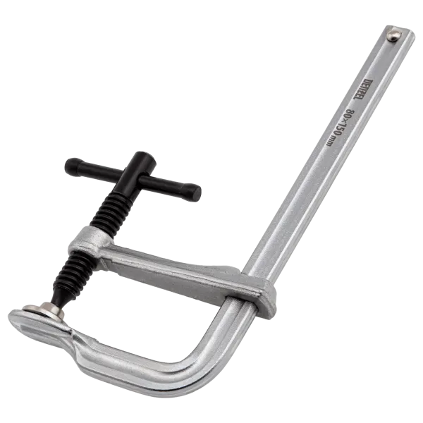 Струбцина DENZEL F-образная, 80x150мм, кованая