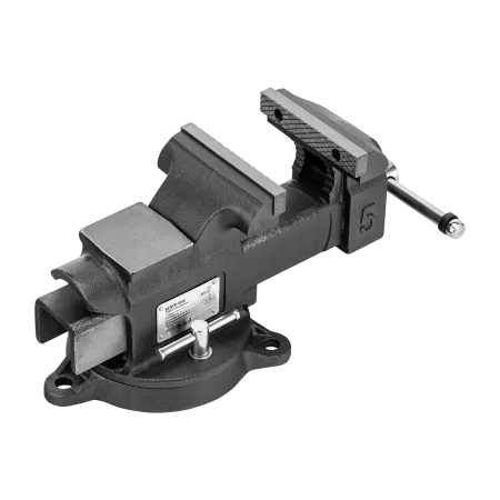 Тиски слесарные DENZEL BVH-125, 125 мм, поворотные, стальная направляющая, с наковальней