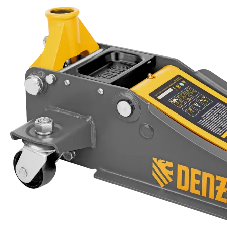 Домкрат гидравлический подкатной DENZEL 2,5 т, 85-430 мм, быстрый подъем, низкий подхват, проф./