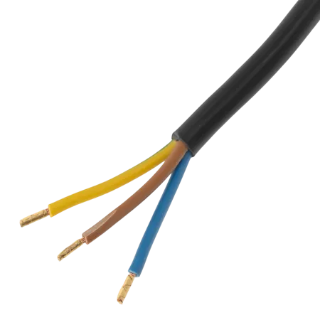 Шнур сетевой Energy Series DENZEL, ПВС, 3 м, 3 x 1,5 мм, с неразборной вилкой, черный