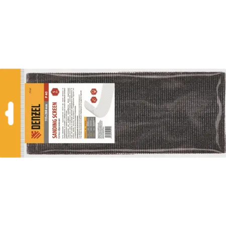 Сетка абразивная DENZEL 75183, P240, 115 x 280 мм, 5 шт.