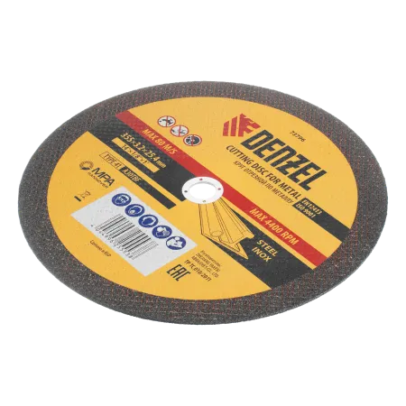 Круг отрезной по металлу DENZEL, 355 х 3,2 х 25,4 мм, A30TBF