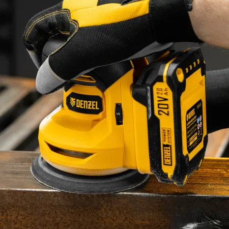 Машина шлифовальная эксцентриковая аккумуляторная DENZEL CROSH-20-125, Li-Ion, 20 В