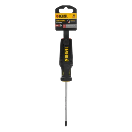 Отвертка DENZEL PH1х100 мм, S2, 3к рукоятка
