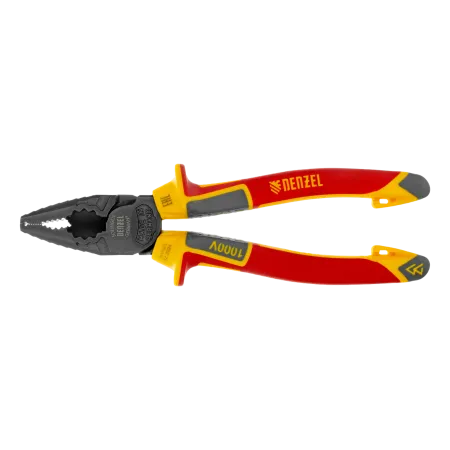 Плоскогубцы комбинированные DENZEL диэлектрические трехкомпонентные рукоятки до 1000 В, 180 мм