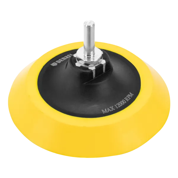 Тарелка опорная для дрели и УШМ DENZEL с липучкой, 125 мм, мягкая, с адаптером c М14 на d8