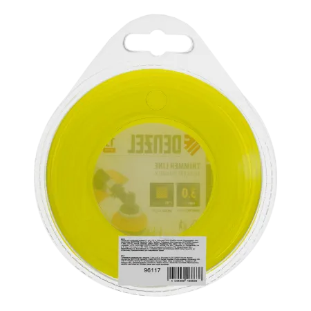 Леска для триммера DENZEL Flex Сord 96117, 3 мм x 15 м, квадратная, блистер