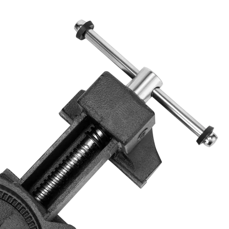 Тиски слесарные DENZEL BVH-150, 150 мм, поворотные, стальная направляющая, с наковальней