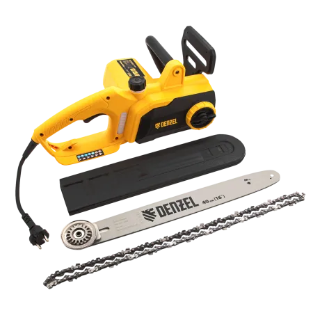 Пила цепная электрическая DENZEL EDS-1800P, 1.8 кВт, шина 40 см, шаг 3/8, 57 звеньев