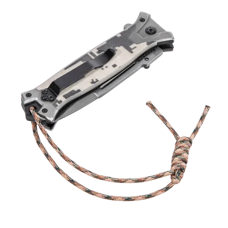 Нож складной DENZEL многоцелевой, системы Liner-Lock, с накладкой G10 на прямой рук-ке+стеклобой