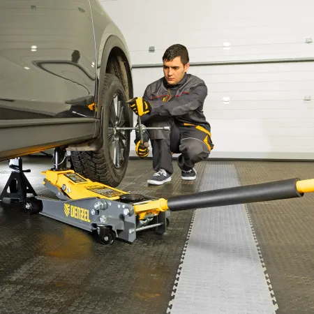 Домкрат гидравлический подкатной DENZEL 2/3 т, 98-770 мм, быстрый подъем, низ. подхват, проф, SUV