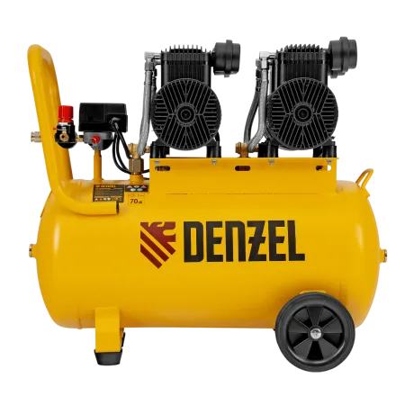 Компрессор безмасл. малошумный DENZEL DLP -3000/50, 3 кВт, 2х1,5 кВт,50 л, 2850 об/мин,500 л/мин