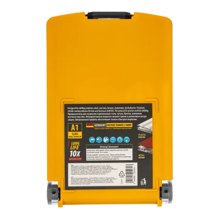 Набор сверл по металлу DENZEL, 1-10 мм, Р6М5-TiN, Golden Tip, 19 шт