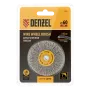 Щетка для дрели DENZEL, 60 мм, Плоская, со шпилькой, нержавеющая витая проволока