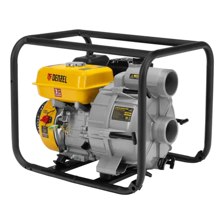 Мотопомпа бензиновая для грязной воды DENZEL PX-80D7, 7 л.с., 3", 1300 л/мин, глуб 8 м,напор 30 м
