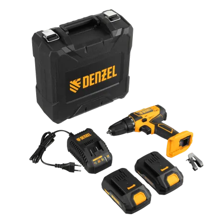Аккумуляторная дрель-шуруповерт DENZEL CDL-18-02BM, Li-Ion, 18 В, 2 аккумулятор