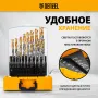 Набор сверл по металлу DENZEL, 1-10 мм, Р6М5-TiN, Golden Tip, 19 шт