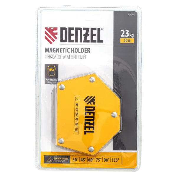 Фиксатор магнитный DENZEL для сварочных работ усилие 50 LB, 30х45х60х75х90х135 град.