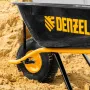 Тачка строительная DENZEL, усиленная, объем 130 л, 230 кг, колесо 15х6.00-6