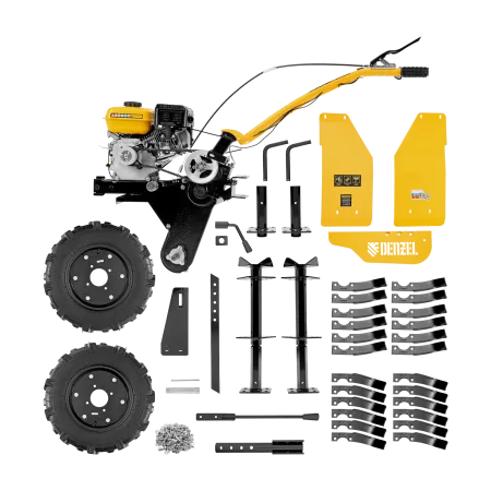 Мотоблок DENZEL DPT-370S, 7 л.с., ремен.сцеп, фрез 3х4, ШОМ, передачи 3В/1Н